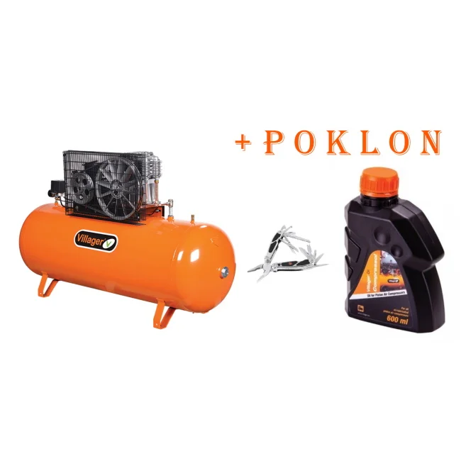 Villager kompresor za vazduh AB 500 / 7,5 + POKLON Multifunkcionalni nož 471005R0 Blister i Villager ulje za vazdušne kompresore 600ml Villager kompresor za vazduh AB 500 / 7,5 + POKLON Multifunkcionalni nož 471005R0 Blister i Villager ulje za vazdušne kompresore 600ml